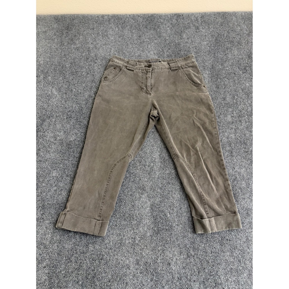 Peruvian Connection Womens Size 10 Green Gray Cotton Canvas Cropped Pants